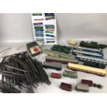 Model Railway, collection of Tri-ang railway items to include an engine, boogie wagons, coaches