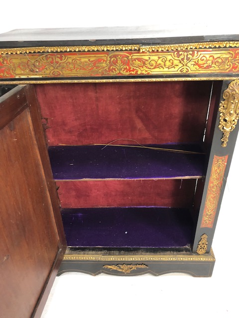 Antique Furniture, 19th century French Ebonised Boulle work Cabinet, brass work in need of - Image 19 of 22