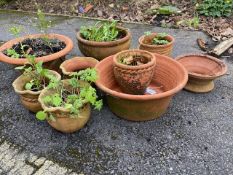 Collection of small terracotta pots, approx 9