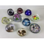 Paper weights, collection of Antique and vintage, faceted and domed paper weights with various