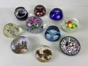 Paper weights, collection of Antique and vintage, faceted and domed paper weights with various