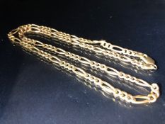 9ct Gold curb link chain necklace approx 50cm in length and 21.1g
