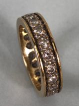 9ct Gold full eternity ring set with Diamonds size 'I' & 3.6g