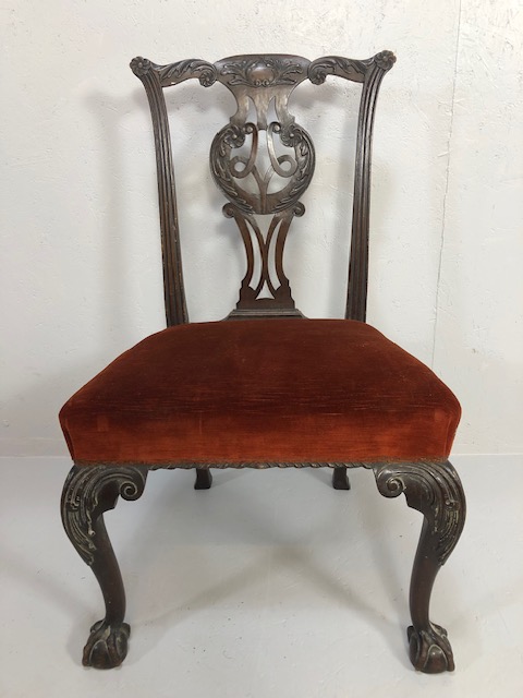 Antique furniture, late 18th early 19th century side/ dining chair of larger proportions, carved