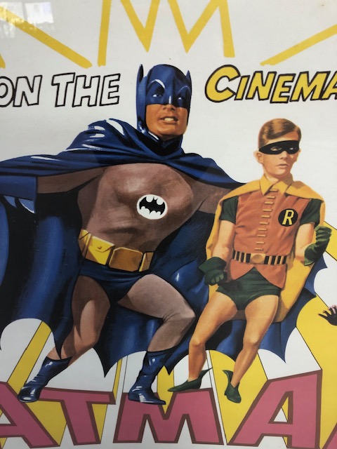 Film memorabilia, vintage UK film poster for the 1966 Batman film with Adam west , framed and - Image 3 of 6