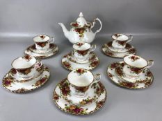 Royal Albert 'Old Country Roses' Tea Service to include teapot, cups, saucers etc