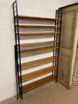 Ladderax shelving unit, comprising eight shelves and metal framework