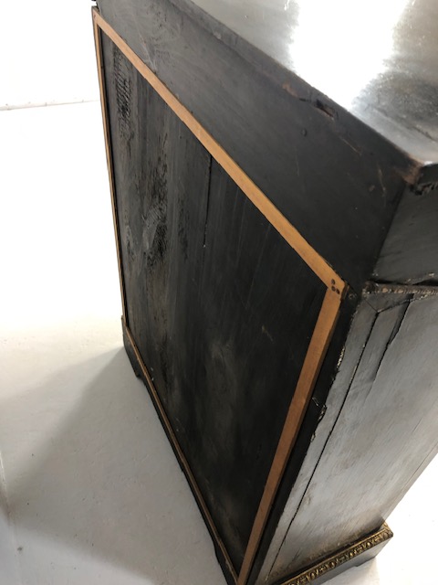 Antique Furniture, 19th century French Ebonised Boulle work Cabinet, brass work in need of - Image 22 of 22