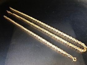 9ct Gold twisted rope chain necklace and matching bracelet approx 41cm & 17cm long & 7.6g