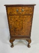 Walnut bedside table with Queen Anne Legs, drawer and cupboard under