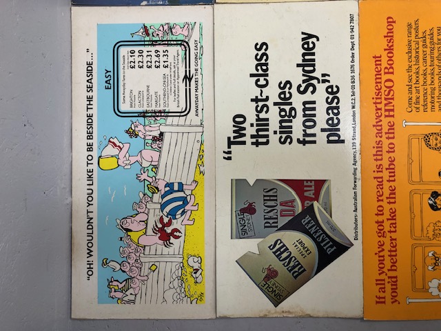 Advertising, Transport interest, a collection of 1970s cardboard advertising signs from London - Image 2 of 5