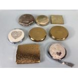Vintage powder compacts, a collection of mid to late 20th century examples including one Stratton