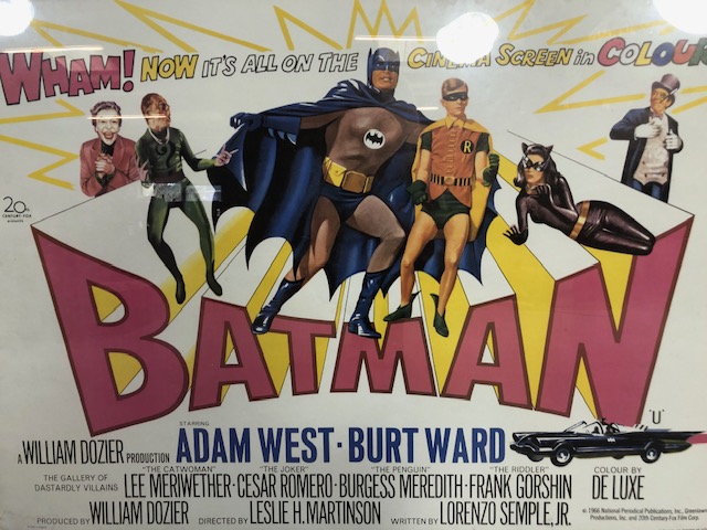 Film memorabilia, vintage UK film poster for the 1966 Batman film with Adam west , framed and - Image 2 of 6
