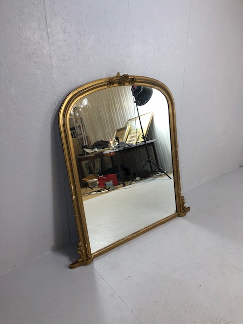 Large Gilt framed overmantel Mirror approx 106 x 128cm - Image 5 of 6
