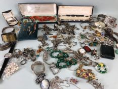 Costume jewellery and watches, a collection of vintage and antique jewellery to include some 925 and
