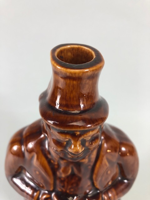 20th century treacle salt glaze bottle in the shape of a man sat on a barrel approximately 23cm - Image 6 of 7