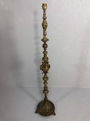 Decorators interest, 20th century brass standard lamp base decorated in the 18th century style