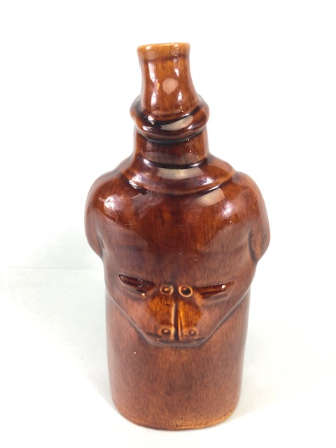 20th century treacle salt glaze bottle in the shape of a man sat on a barrel approximately 23cm - Image 3 of 7
