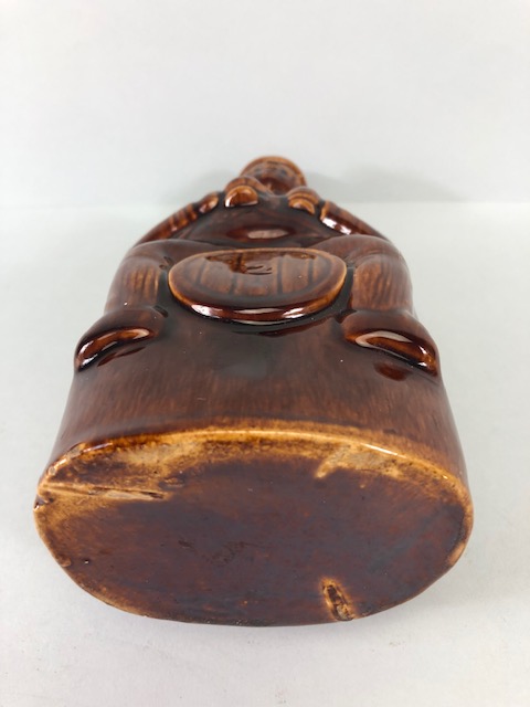 20th century treacle salt glaze bottle in the shape of a man sat on a barrel approximately 23cm - Image 7 of 7