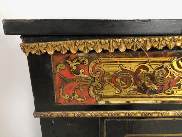 Antique Furniture, 19th century French Ebonised Boulle work Cabinet, brass work in need of - Image 4 of 22