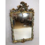 Antique / Vintage Furniture, large bevel edge glass mirror in a French Rococo style gilded and