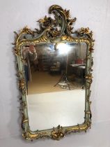 Antique / Vintage Furniture, large bevel edge glass mirror in a French Rococo style gilded and