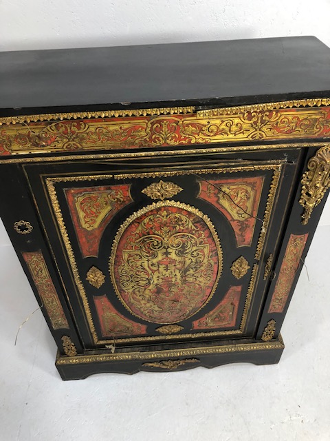 Antique Furniture, 19th century French Ebonised Boulle work Cabinet, brass work in need of - Image 3 of 22