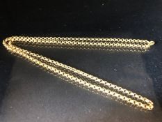 9ct Gold circular link necklace/ chain approx 7.4g & 50cm in length