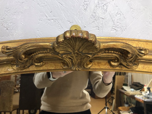 Large Gilt framed overmantel Mirror approx 106 x 128cm - Image 3 of 6
