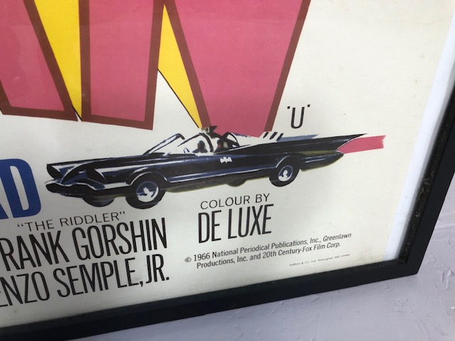 Film memorabilia, vintage UK film poster for the 1966 Batman film with Adam west , framed and - Image 5 of 6