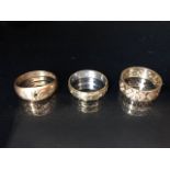 Three 9ct Gold rings A/F appox 8.9g