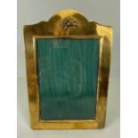 Horse racing Interest, Vintage brass photo frame with Race horse decoration to top approximately