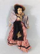 Antique-Vintage doll, early 20th century French cloth bodied doll with painted face and Breton