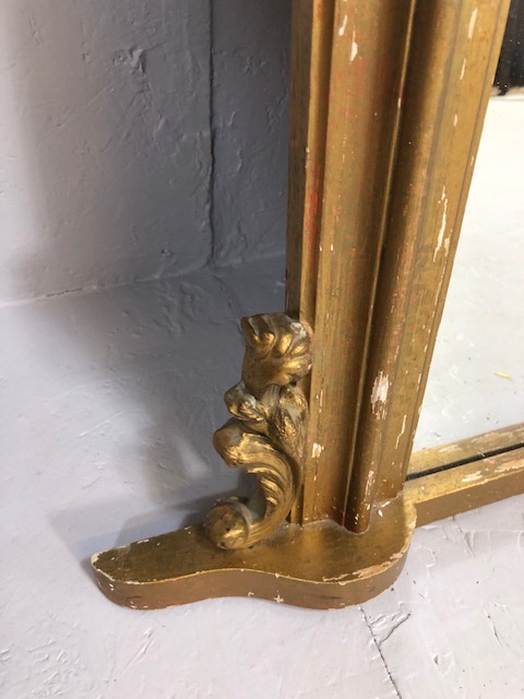 Large Gilt framed overmantel Mirror approx 106 x 128cm - Image 4 of 6