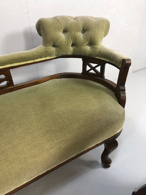 Victorian button-back chaise lounge with two matching elbow chairs - Image 6 of 13