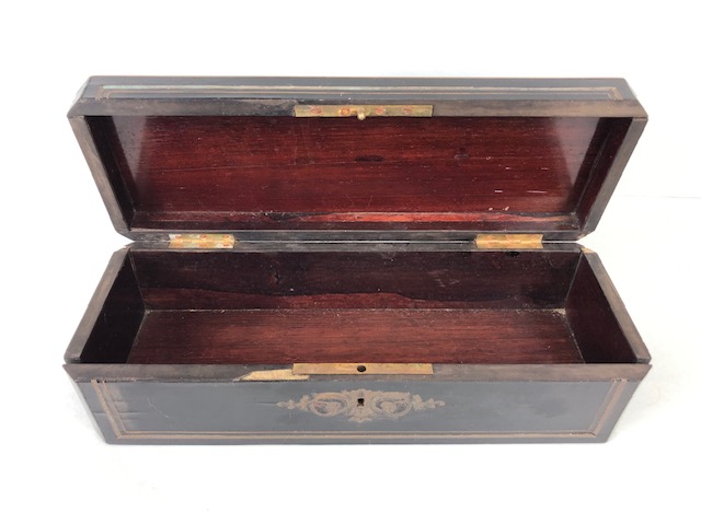 Vintage Boxes, three decorative boxes, being an early 20th century leather collar box, a brass - Image 6 of 13