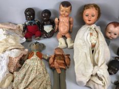 Vintage and antique dolls, collection of baby dolls in composite materials mostly pre 1940, black