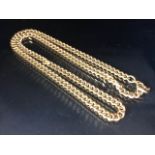 9ct Yellow Gold rolled curb link chain approx 16in and 18g in case