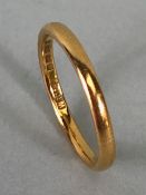 22ct Gold band size 'L' & 2.6g