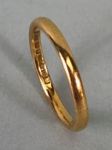 22ct Gold band size 'L' & 2.6g