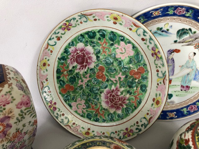 Oriental Ceramics, collection of Chinese ceramic items to include Familie Rose chargers , ginger - Image 8 of 17