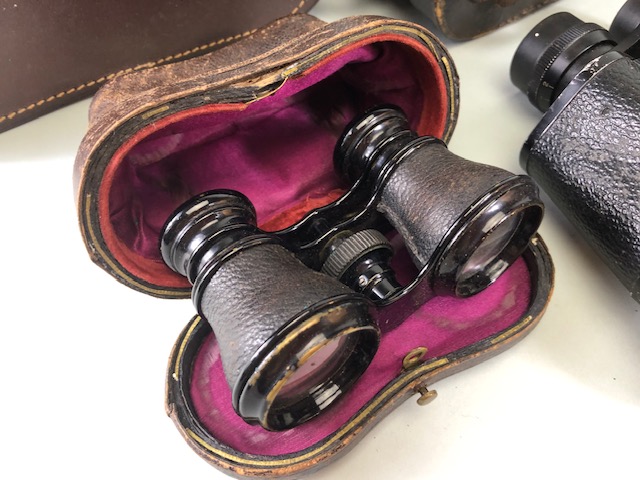 Vintage Binoculars and opera glasses, mostly in their cases, to include Zenith and Boss makes, 6 - Image 4 of 7