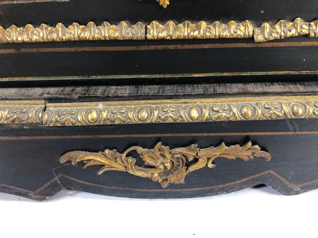 Antique Furniture, 19th century French Ebonised Boulle work Cabinet, brass work in need of - Image 16 of 22