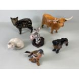 Collectable China, Beswick Highland cow marked Beswick England to front hoofs,(cracked horn),