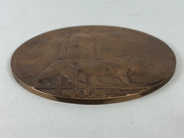 Military interest, WW1 British death plaque /penny for Bertie Cloughton approximately 12cm across - Image 8 of 9