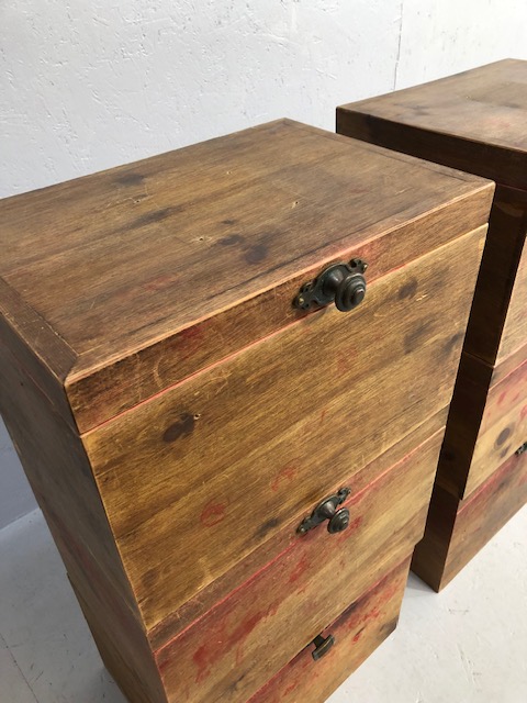 Retail or interior display interest, six wooden chests, from a museum display each approximately - Image 3 of 7