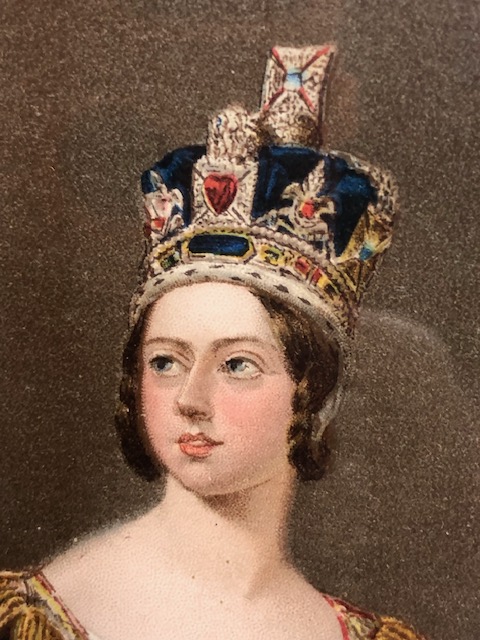 Antique print of young Queen Victoria framed and Glazed approximately 49 x 58 - Image 3 of 4