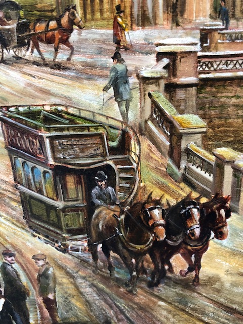 Contemporary oil on canvas by Peter Goodhall depicting a 19th century scene of St Augustin's - Image 5 of 10