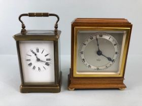 Elliot Mahogany Mantle clock and a French Carriage clock