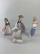 Lladro, porcelain figures 010.05648 Courtney, 05211, Angel, 05210, Jolie, 07677, Art brings us